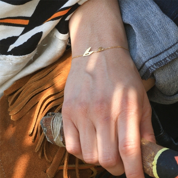 bracelet arrow femme or argent fabrication artisanale Ana-h france marseille